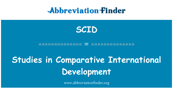 SCID: Studies in Comparative International Development