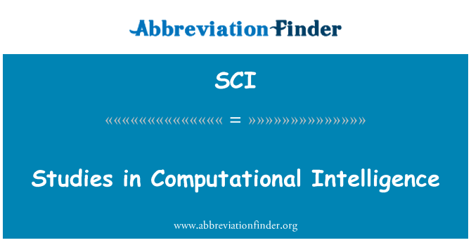 SCI: Studii în inteligenţa computaţională