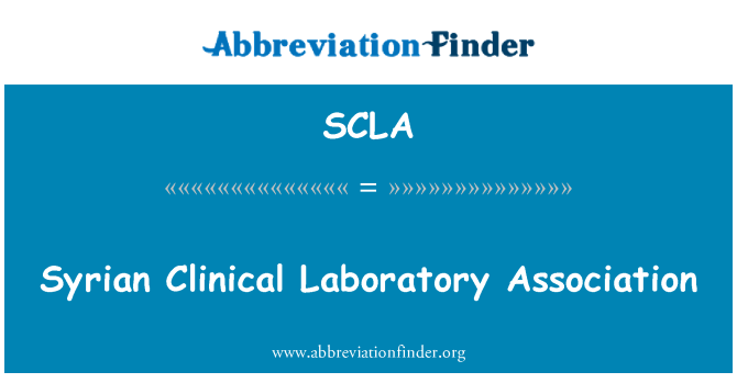 SCLA: Sirijos klinikiniai laboratoriniai asociacija
