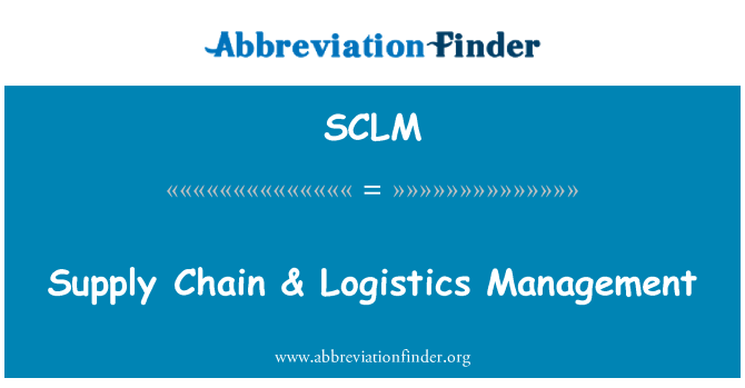 SCLM: Supply Chain & Logistics Management