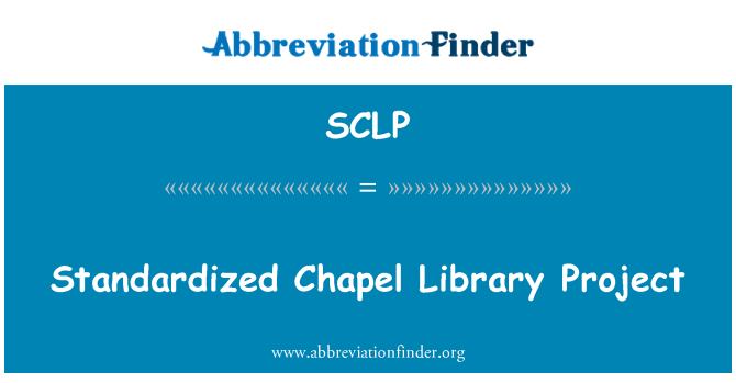 SCLP: Standardizovaný projekt kaple knihovny