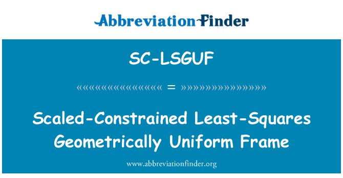 SC-LSGUF: Pomanjšana omejeno najmanjših kvadratov geometrijsko enotni okvir