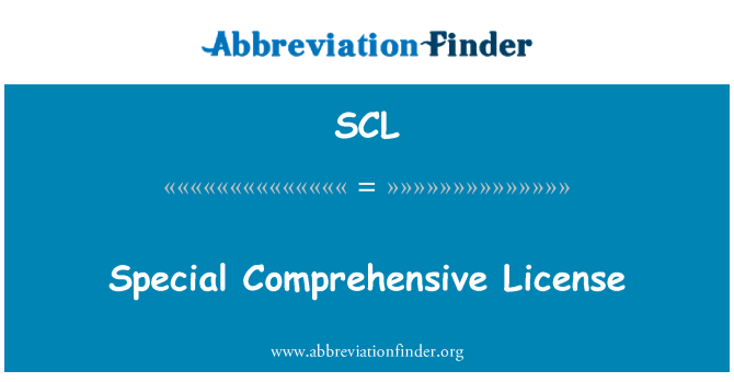 SCL: Özel kapsamlı lisans