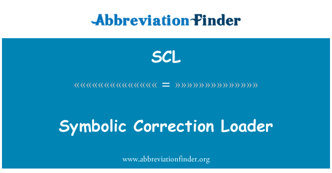 SCL: Symbolické korekce nakladač