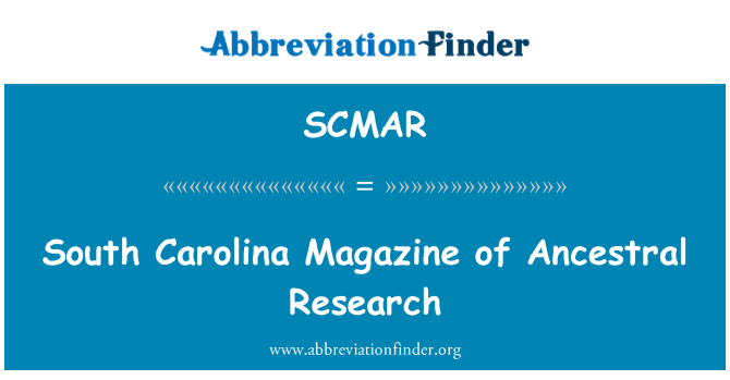 SCMAR: Güney Carolina dergi atalarının araştırma