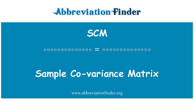 SCM: Co Varianz Probenmatrix