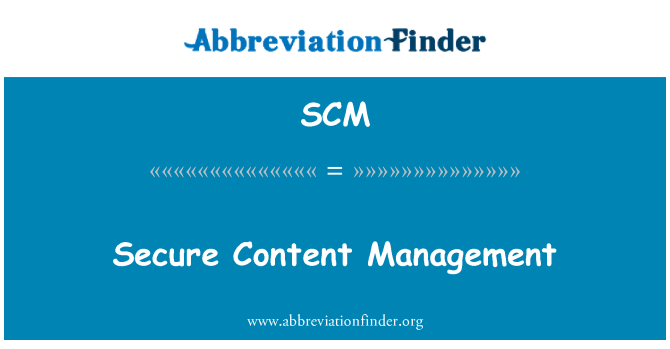 SCM: सुरक्षित सामग्री प्रबंधन