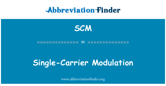 SCM: Сингл перевізник модуляція