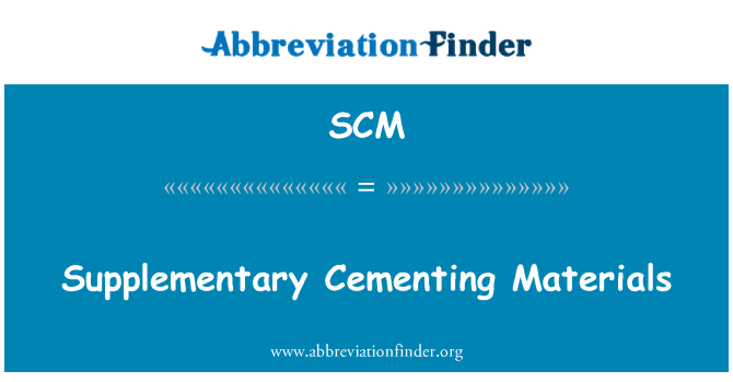 SCM: 보충 Cementing 소재