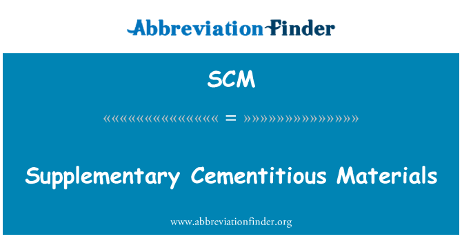 SCM: 보충 Cementitious 물자