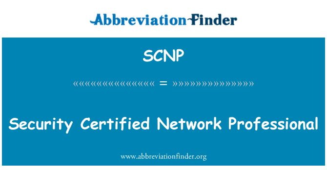SCNP: Ασφάλεια πιστοποιημένο επαγγελματία του δικτύου