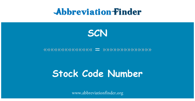 SCN: Número de codi existències