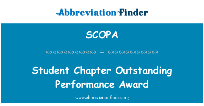 SCOPA: Student Chapter Outstanding Performance Award