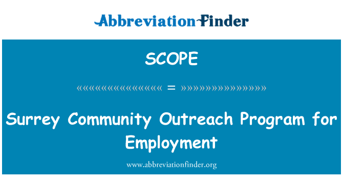 SCOPE: Surrey Community Outreach Program for Employment