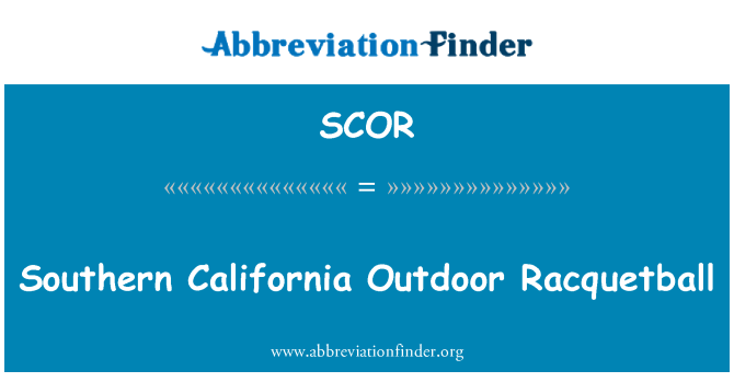 SCOR: إسكواش في الهواء الطلق في جنوب كاليفورنيا