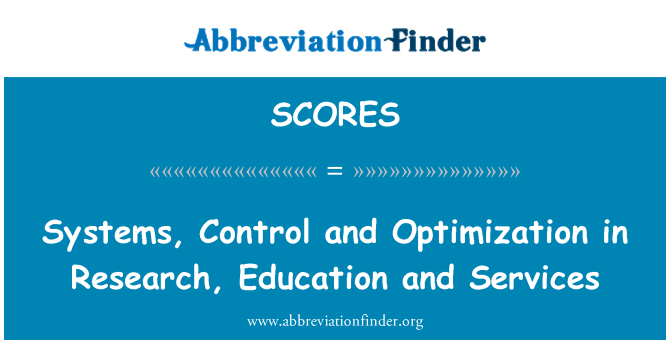 SCORES: Systems, Control and Optimization in Research, Education and Services