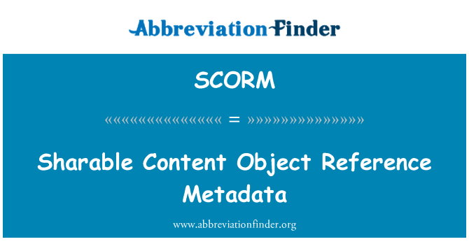 SCORM: Delbar innehåll objekt refererar till Metadata