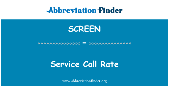 SCREEN: Servisní sazba
