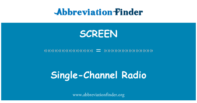 SCREEN: Sengl-sianel Radio