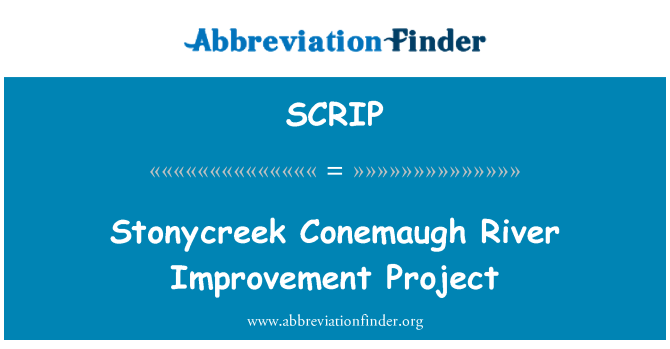 SCRIP: Stonycreek Conemaugh River amelyorasyon pwojè