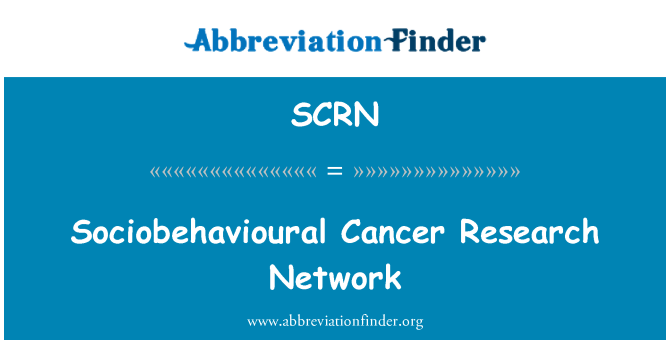 SCRN: Jaringan penelitian kanker Sociobehavioural