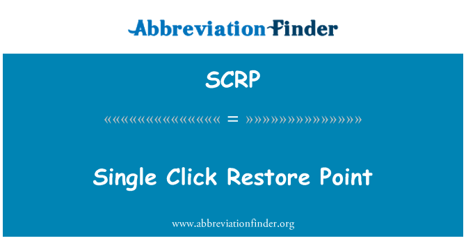 SCRP: Moun ki pa marye Sur Restauration Point