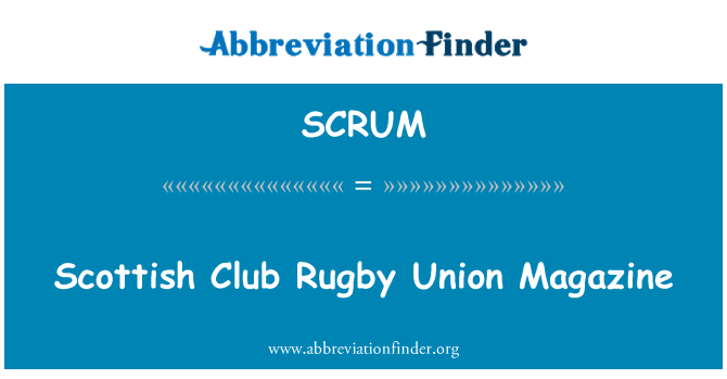SCRUM: Шотландский Клуб регби союз журнал
