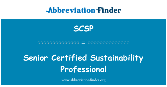 SCSP: Durabilité certifiée Senior Professional