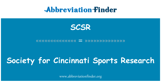 SCSR: Společnost pro výzkum sportovní Cincinnati
