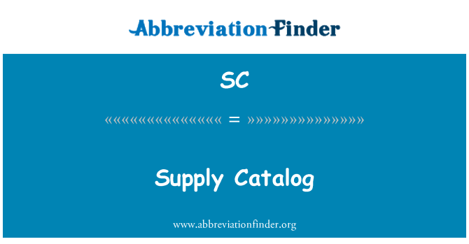 SC: Catàleg de subministrament