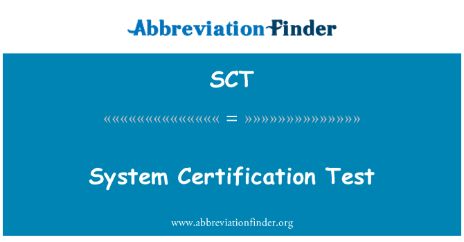 SCT: Test systému certifikace