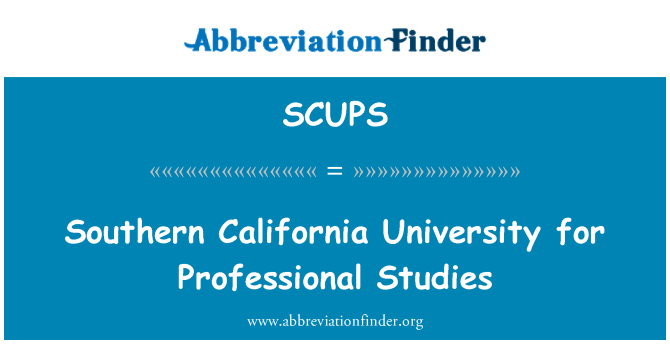 SCUPS: Southern California University for Professional Studies