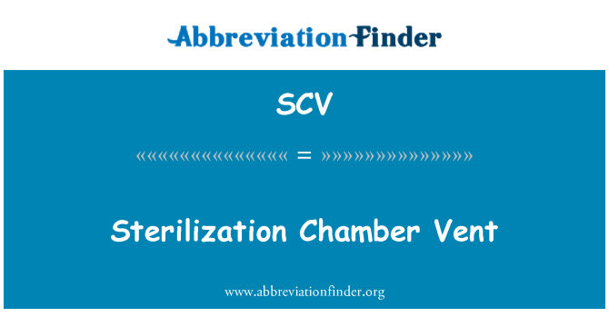 SCV: Sterilizasyon chanm D'