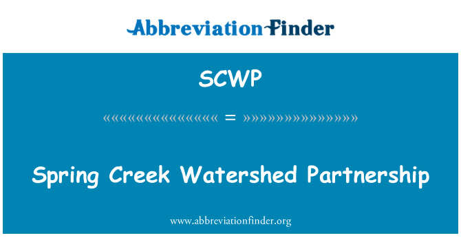 SCWP: Spring Creek Watershed Partnership