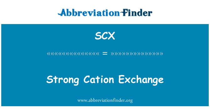 SCX: Bdil ta ' Cation qawwija