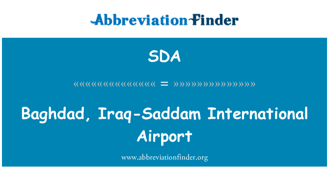 SDA: Baghdad, Iraq-Saddam International Airport