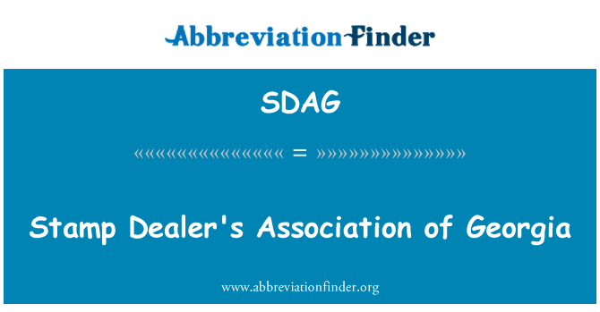 SDAG: Stamp Dealer's Association of Georgia