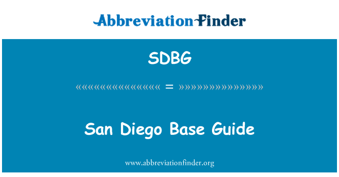 SDBG: San Diego Base Guide