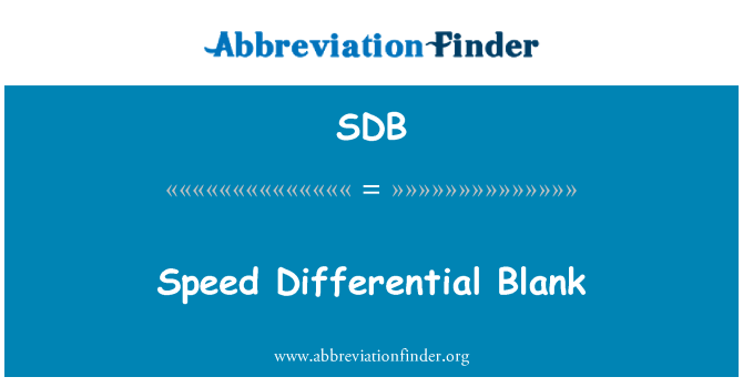 SDB: Vide Différentielle vitès