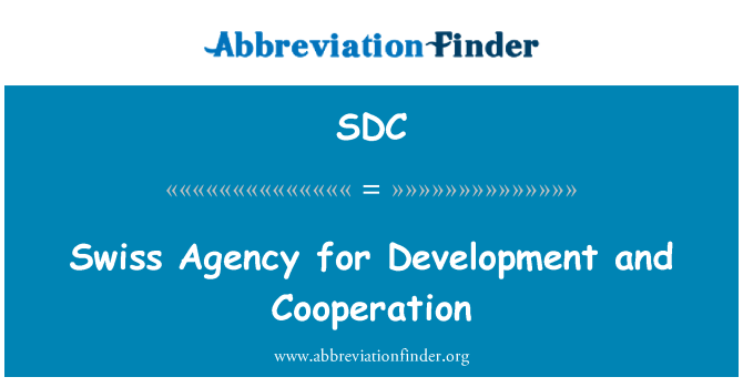 SDC: Swiss Agency for Development and Cooperation