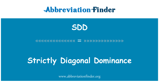 SDD: ปกครองอย่างเคร่งครัดเส้นทแยงมุม