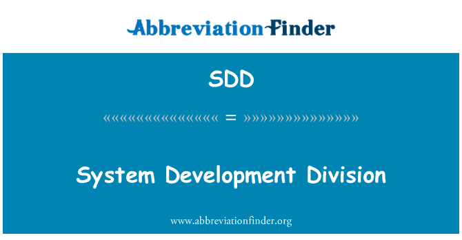 SDD: Sistèm devlòpman divizyon