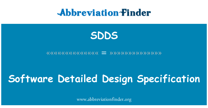 SDDS: Software Detailed Design Specification