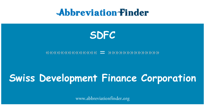 SDFC: Švýcarský rozvoj finanční korporace