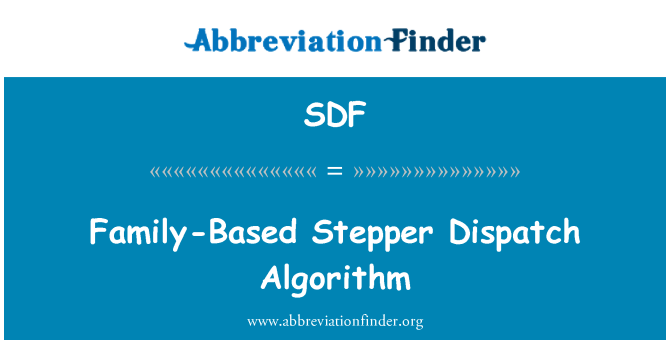 SDF: Algorithm anfon unfan ar sail teulu