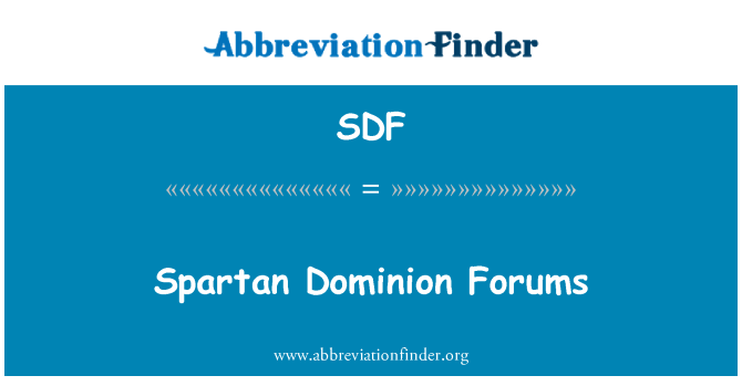 SDF: Spartanske herredømme Forum