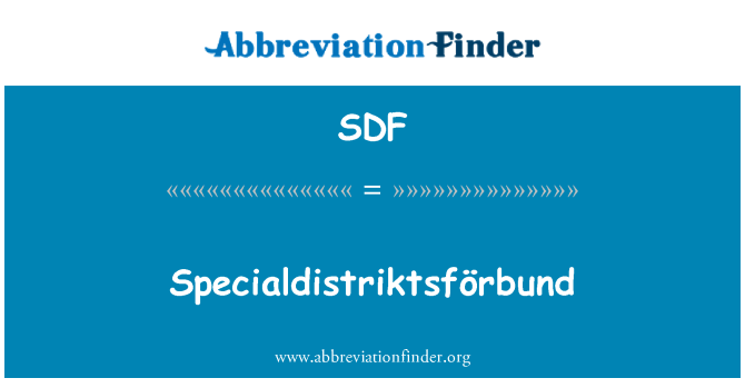 SDF: Specialdistriktsförbund