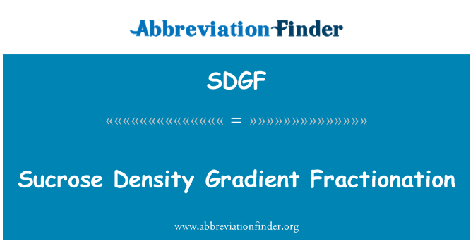 SDGF: Saharoze gostota Gradient frakcionacijo