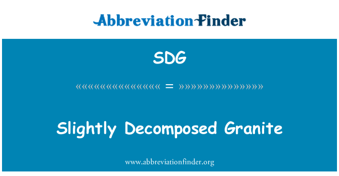 SDG: Granite yon ti jan te dekonpoze