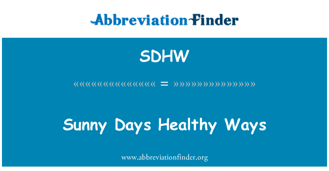 SDHW: Sunčanih dana zdravog načina